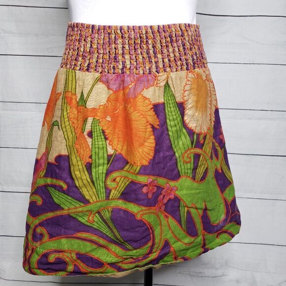 Free People floral abstract skirt XS linen - Picture 1 of 5